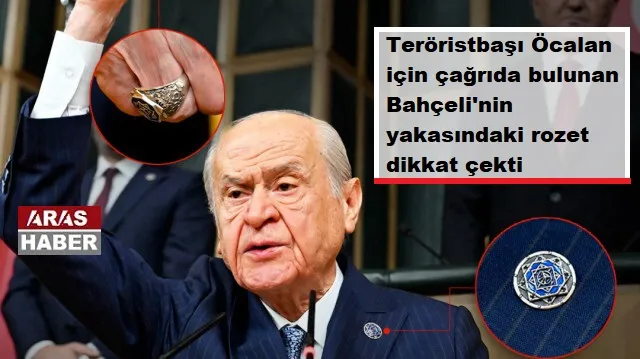 TERÖRİSTBAŞI ÖCALAN İÇİN ÇAĞRIDA BULUNURKEN YAKASINDA Kİ ROZET GÖZLERDEN KAÇMADI.