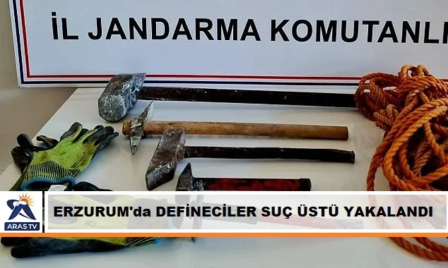 DEFİNECİLER SUÇ ÜSTÜ YAKALANDI