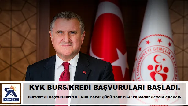 KYK BURS/KREDİ BAŞVURULARI BAŞLADI.