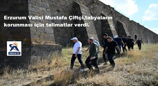 Erzurum Valisi Mustafa Çiftçi, tabyalarda incelemelerine devam ediyor