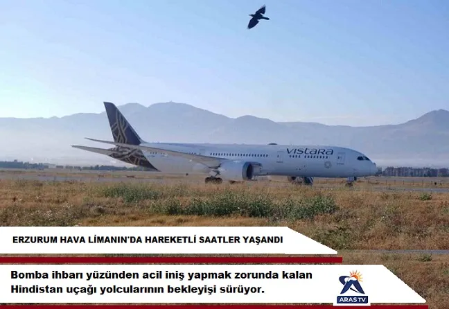 ERZURUM HAVA LİMANINDA HAREKETLİ SAATLER YAŞANDI.