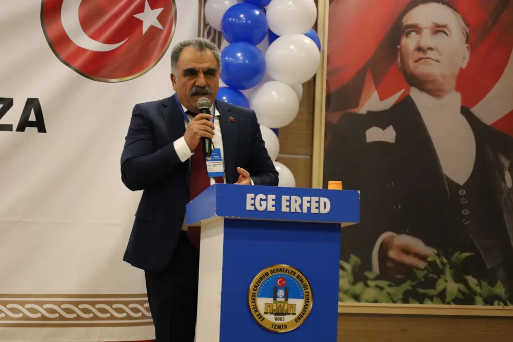 EGE BÖLGESİ ERZURUM DERNEKLER BİRLİĞİ FEDERASYON BAŞKANI SALMANOĞLU GÜVEN TAZELEDİ