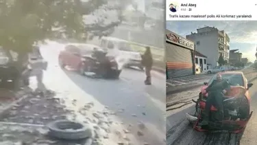 Polise çarpıp görüntüleri sosyal medyadan paylaşmıştı